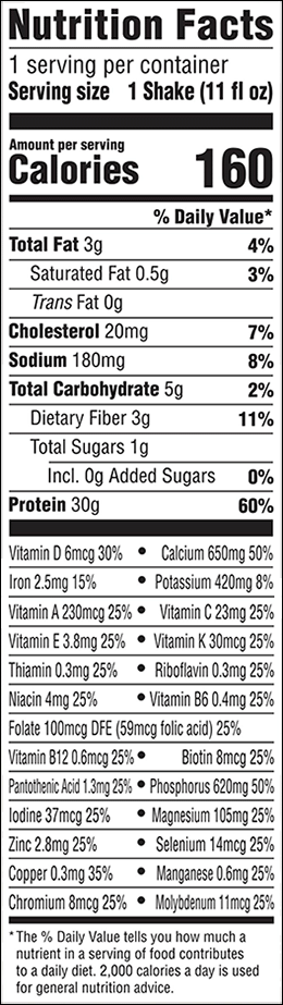 protein nutrition label